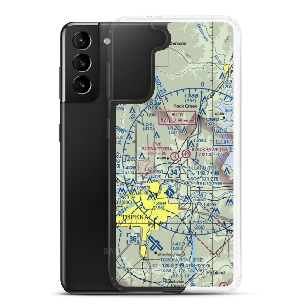 Buena Terra Airport (33KS) VFR Sectional Samsung Case Samsung Galaxy S21 Plus model shown