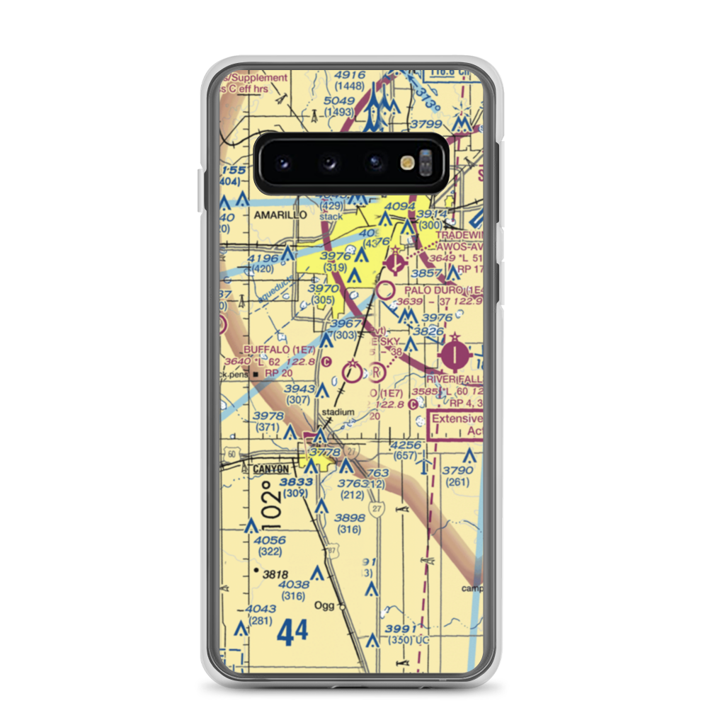 Buffalo Airport (1E7) VFR Sectional Samsung Case Samsung Galaxy S10 model shown