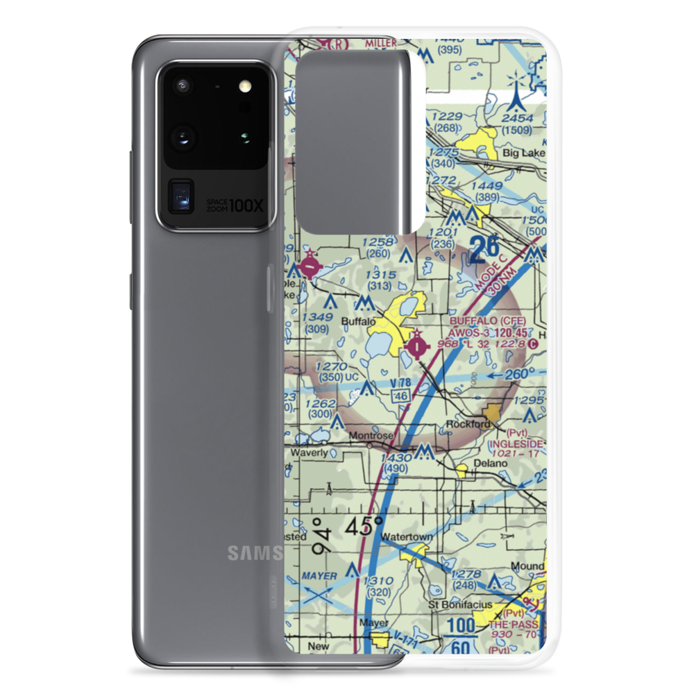 Buffalo Municipal Airport (CFE) VFR Sectional Samsung Case Samsung Galaxy S20 Ultra model shown