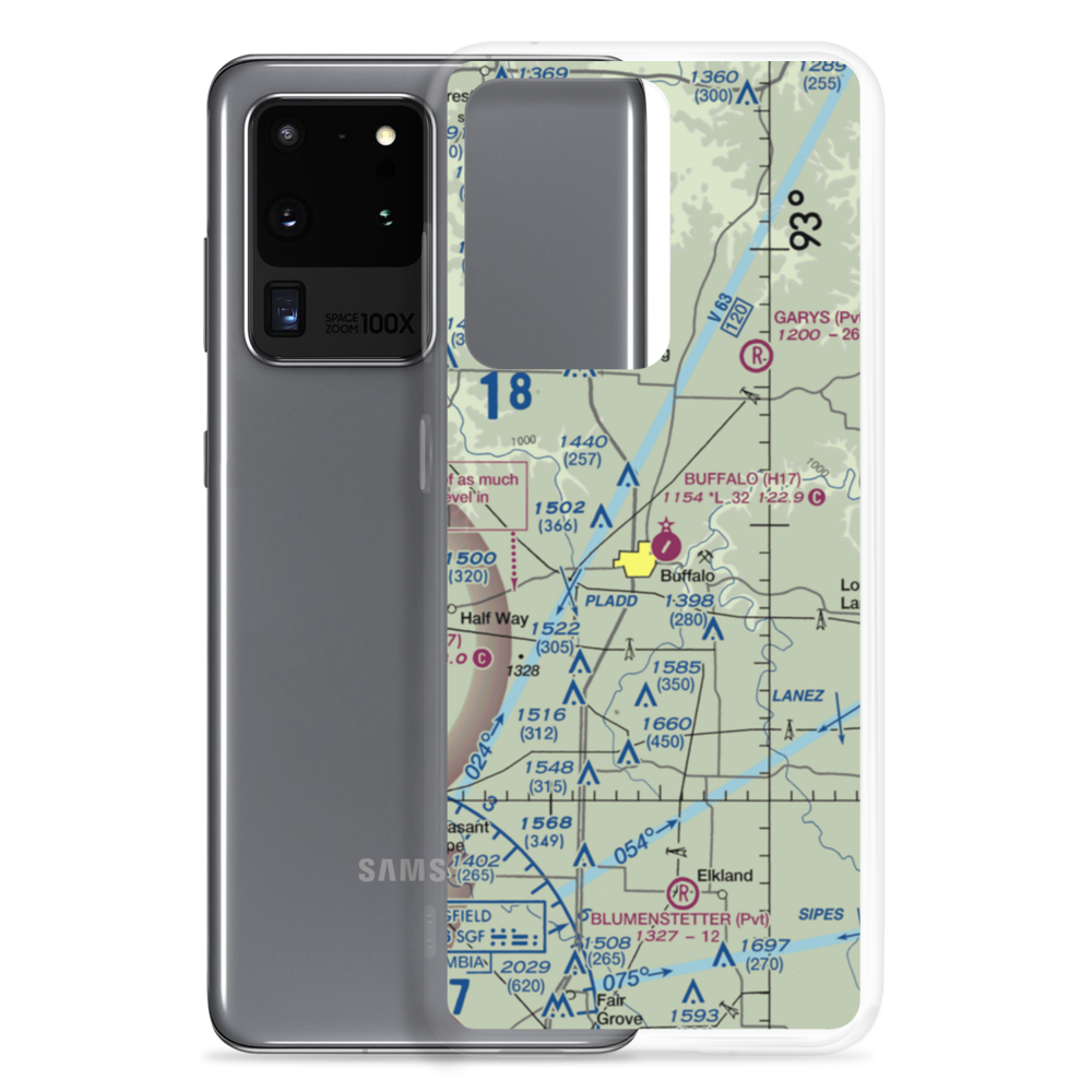 Buffalo Municipal Airport (H17) VFR Sectional Samsung Case Samsung Galaxy S20 Ultra model shown