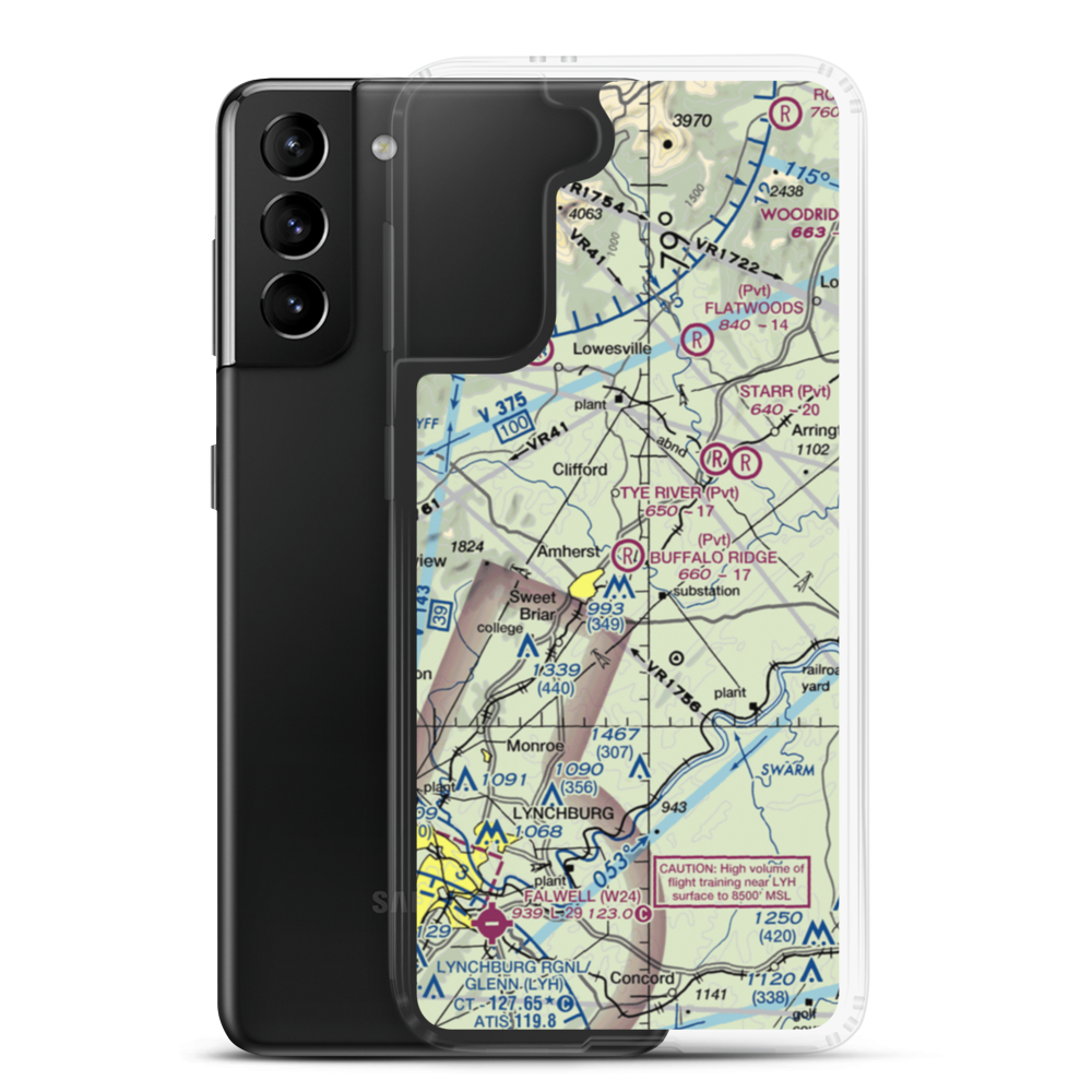 Buffalo Ridge Airport (8VG4) VFR Sectional Samsung Case Samsung Galaxy S21 Plus model shown