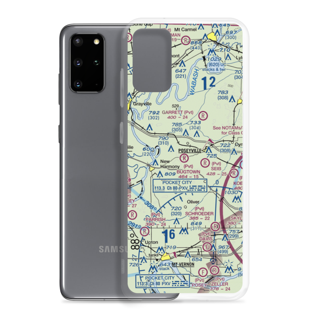 Bugtown Airport (15IN) VFR Sectional Samsung Case Samsung Galaxy S20 Plus model shown