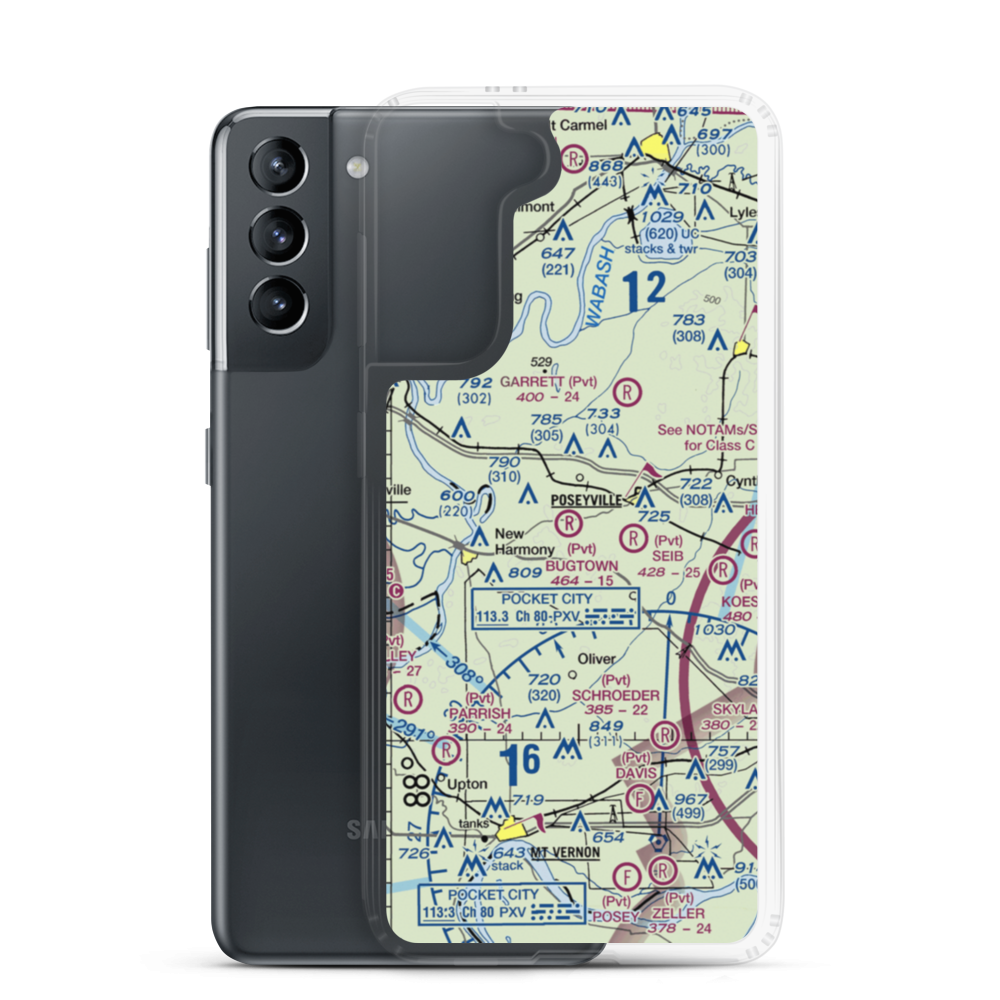 Bugtown Airport (15IN) VFR Sectional Samsung Case Samsung Galaxy S21 model shown