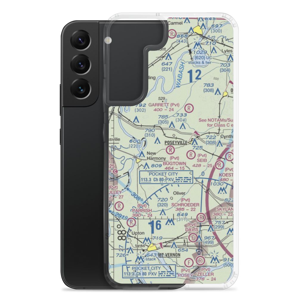 Bugtown Airport (15IN) VFR Sectional Samsung Case Samsung Galaxy S22 Plus model shown