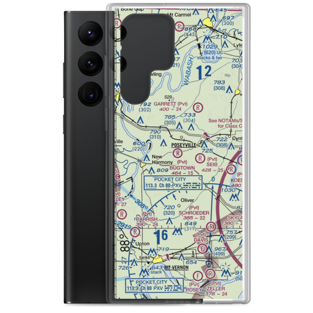 Bugtown Airport (15IN) VFR Sectional Samsung Case Samsung Galaxy S22 Ultra model shown