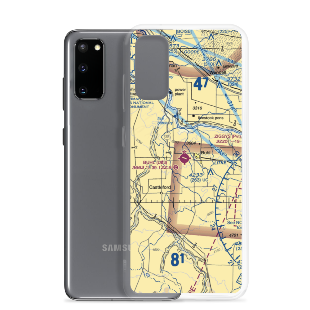 Buhl Municipal Airport (U03) VFR Sectional Samsung Case Samsung Galaxy S20 model shown