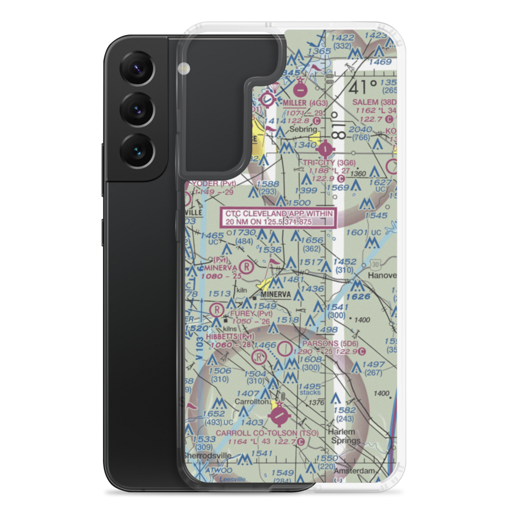 Bulick Field (OH13) VFR Sectional Samsung Case Samsung Galaxy S22 Plus model shown