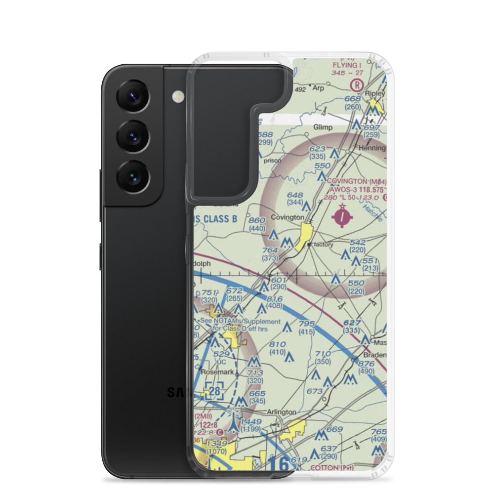 Bull Run Airport (8TN9) VFR Sectional Samsung Case Samsung Galaxy S22 model shown
