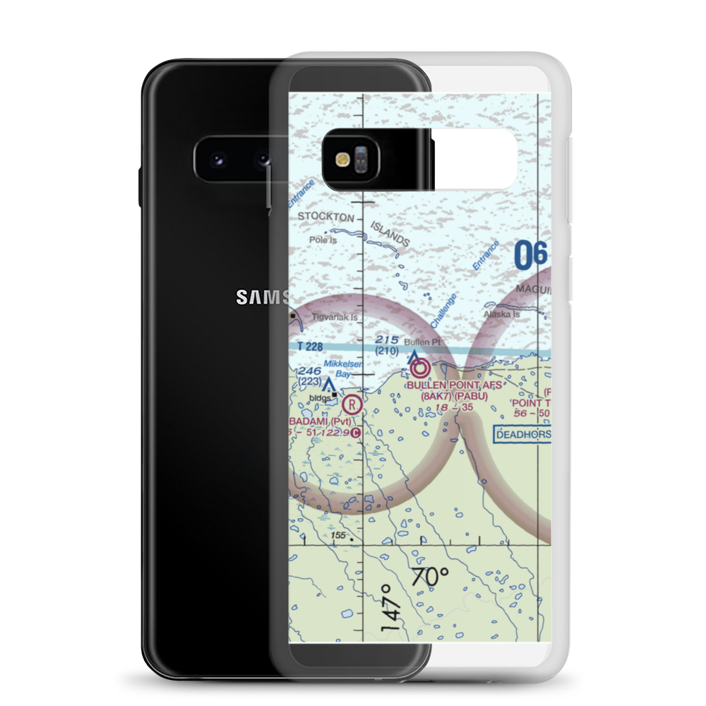Bullen Point Air Force Station Airport (8AK7) VFR Sectional Samsung Case Samsung Galaxy S10 model shown
