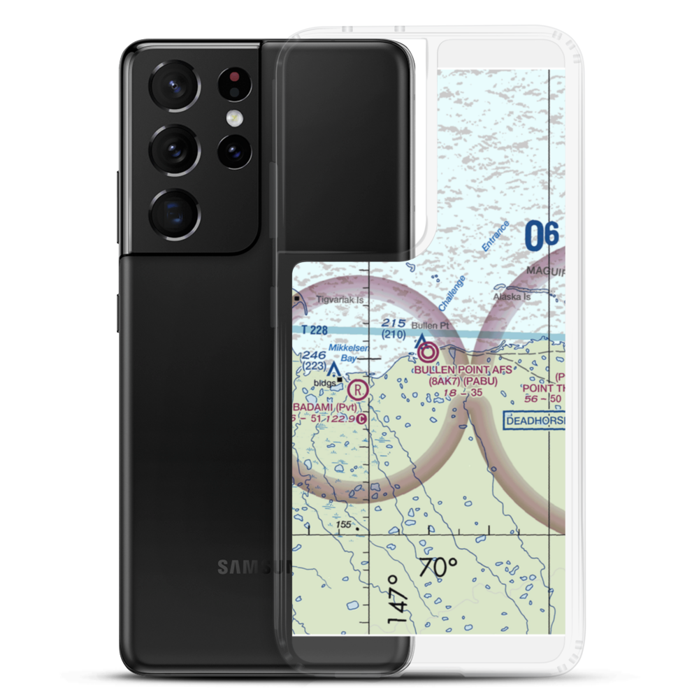 Bullen Point Air Force Station Airport (8AK7) VFR Sectional Samsung Case Samsung Galaxy S21 Ultra model shown