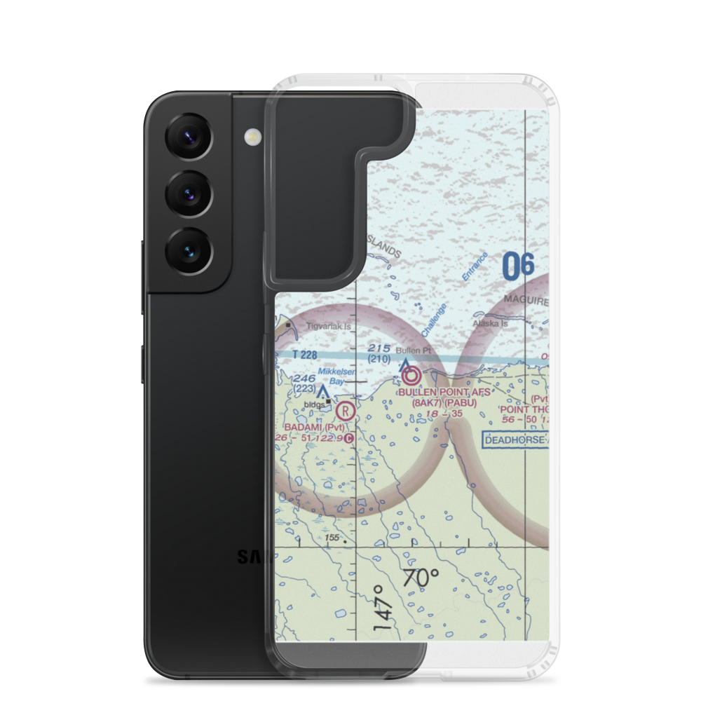 Bullen Point Air Force Station Airport (8AK7) VFR Sectional Samsung Case Samsung Galaxy S22 model shown
