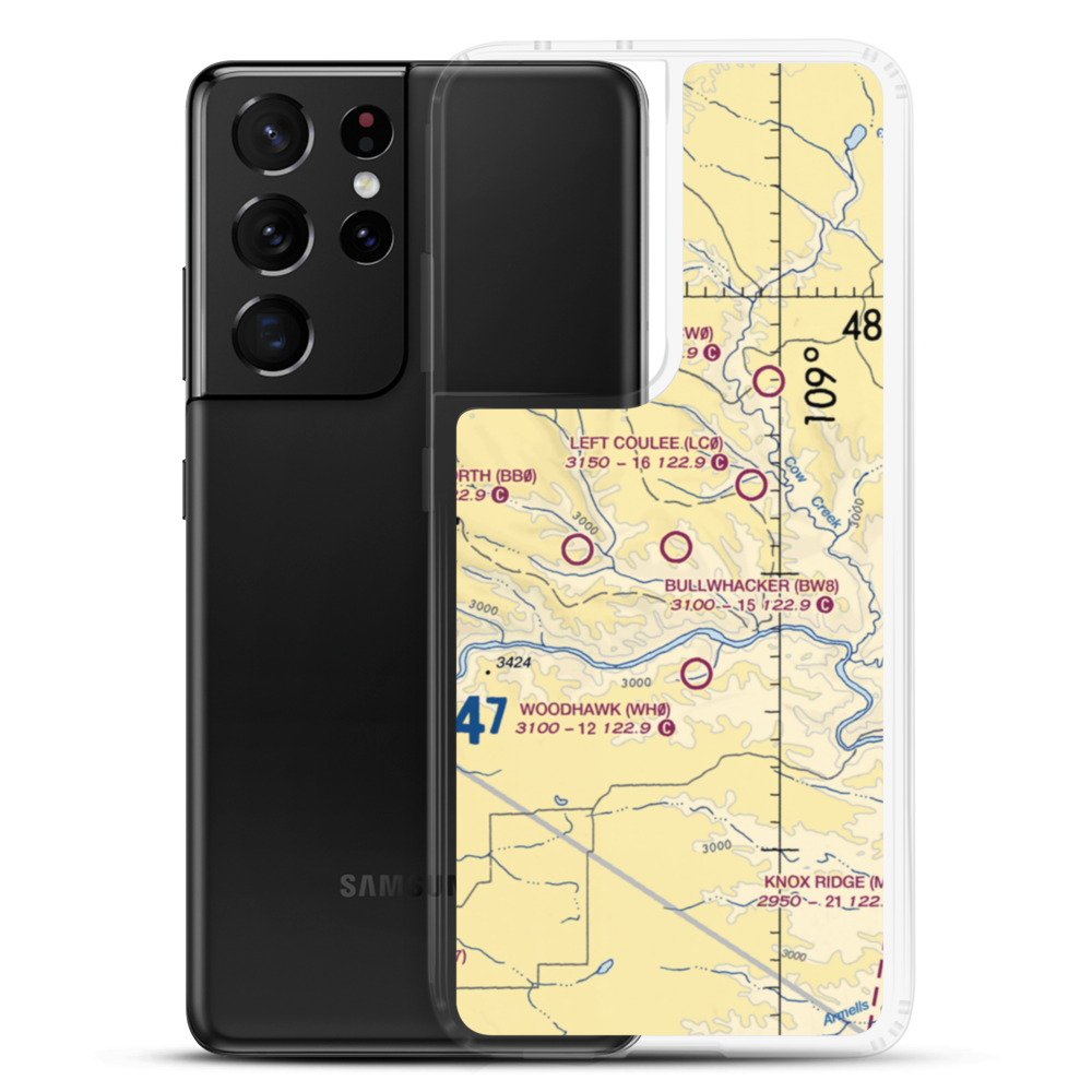 Bullwhacker Airport (BW8) VFR Sectional Samsung Case Samsung Galaxy S21 Ultra model shown
