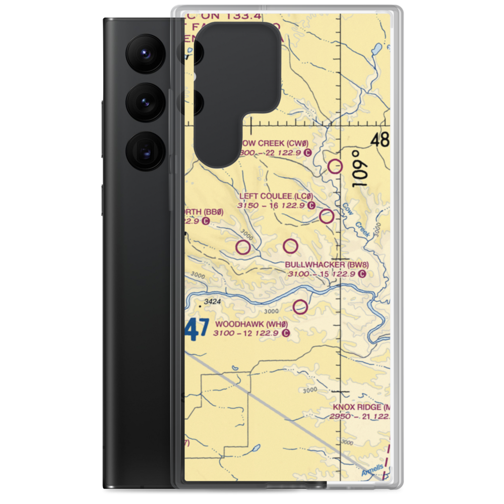Bullwhacker Airport (BW8) VFR Sectional Samsung Case Samsung Galaxy S22 Ultra model shown