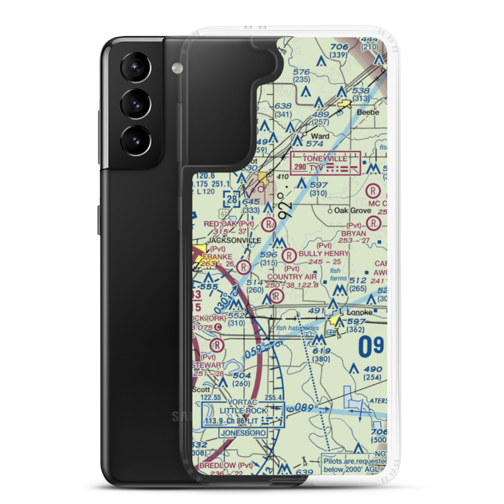 Bully Henry Airport (2AR0) VFR Sectional Samsung Case Samsung Galaxy S21 Plus model shown