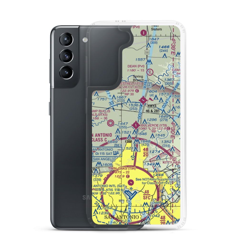 Bulverde Airpark (1T8) VFR Sectional Samsung Case Samsung Galaxy S21 model shown