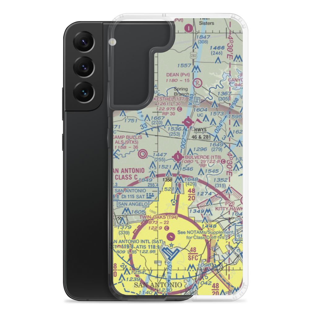 Bulverde Airpark (1T8) VFR Sectional Samsung Case Samsung Galaxy S22 Plus model shown