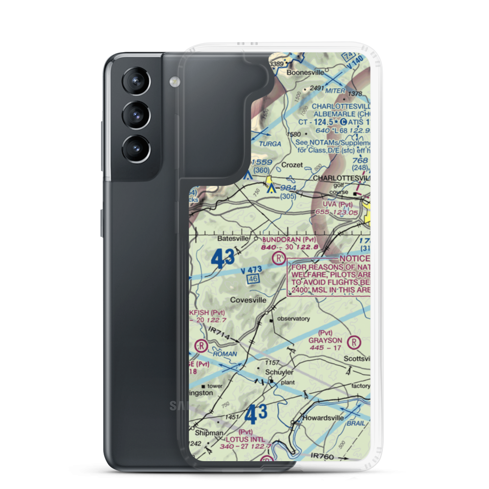 Bundoran Airport (VA18) VFR Sectional Samsung Case Samsung Galaxy S21 model shown