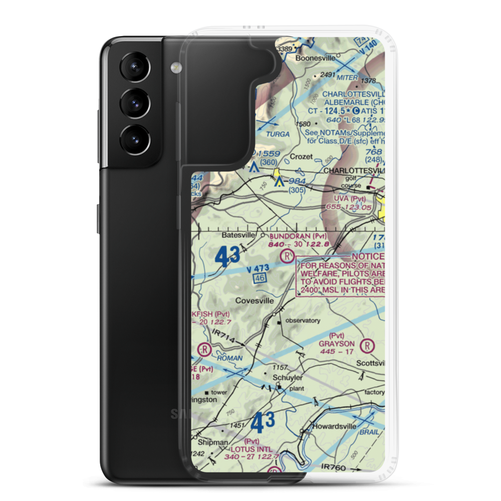 Bundoran Airport (VA18) VFR Sectional Samsung Case Samsung Galaxy S21 Plus model shown