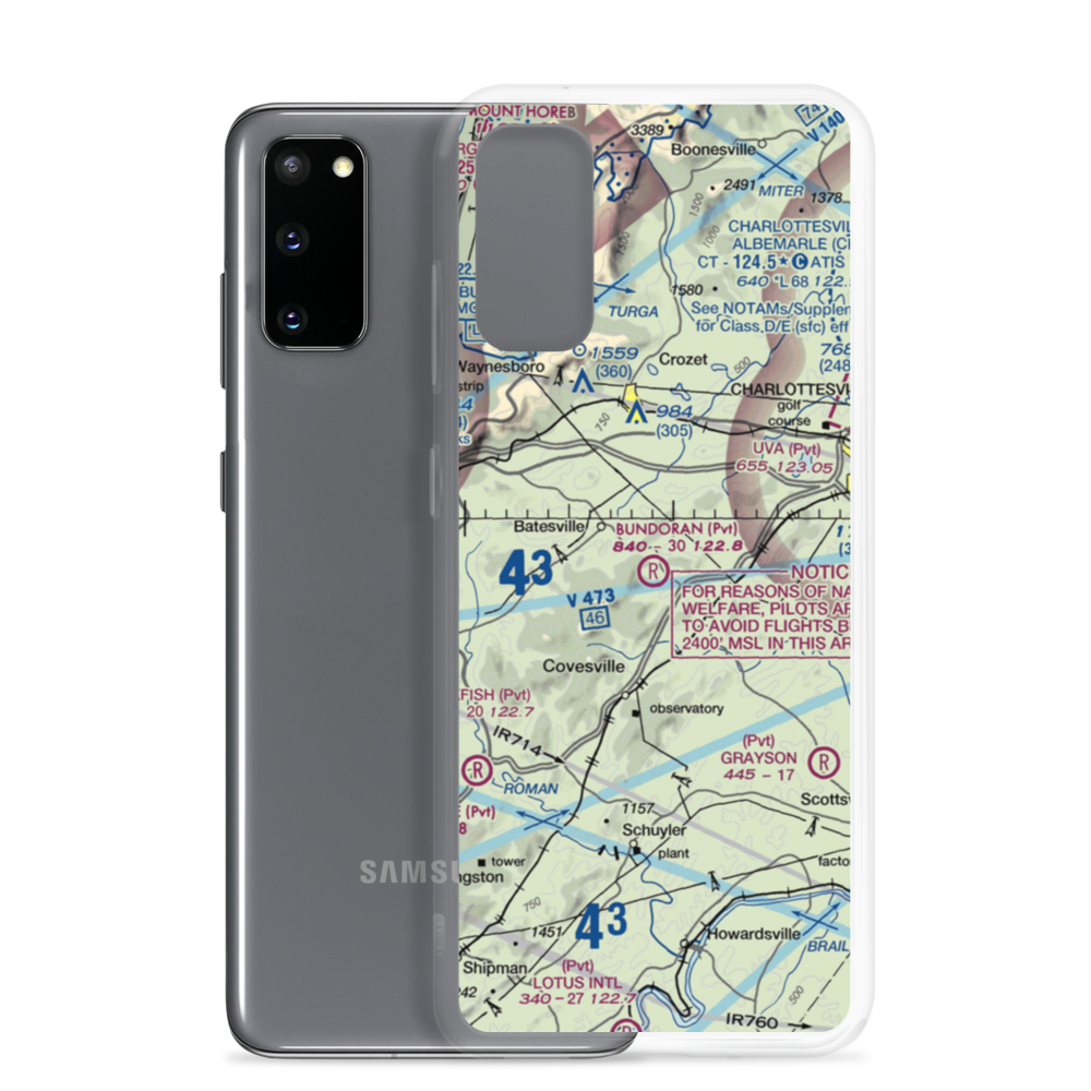 Bundoran Airport (VA18) VFR Sectional Samsung Case Samsung Galaxy S20 model shown