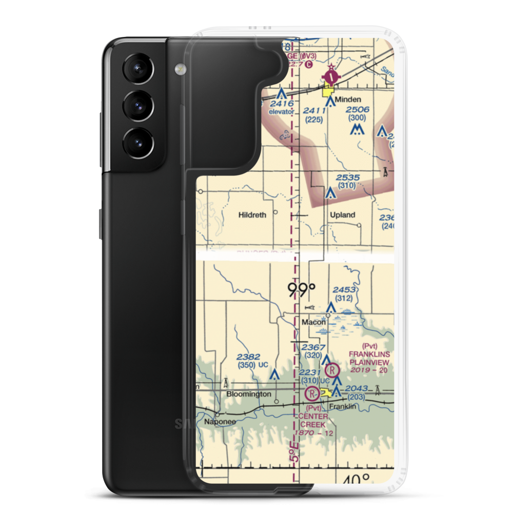 Bunger Field (81NE) VFR Sectional Samsung Case Samsung Galaxy S21 Plus model shown