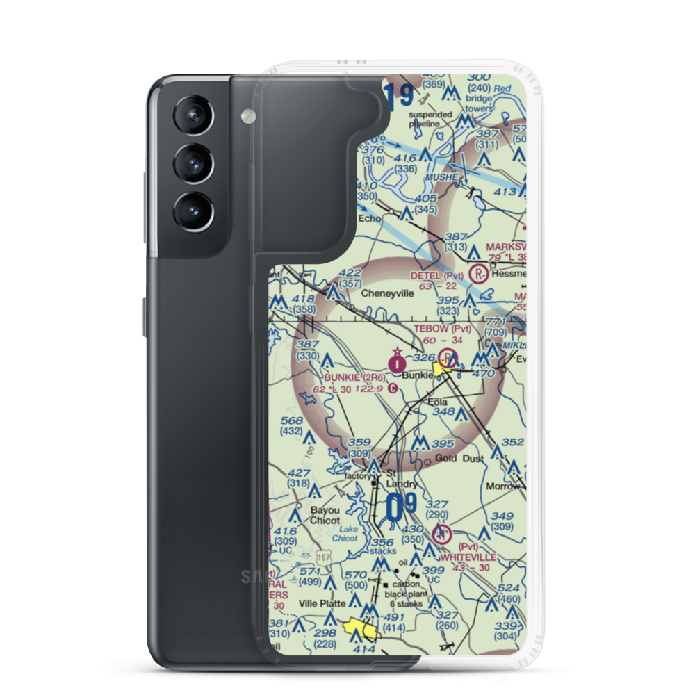 Bunkie Municipal Airport (2R6) VFR Sectional Samsung Case Samsung Galaxy S21 model shown