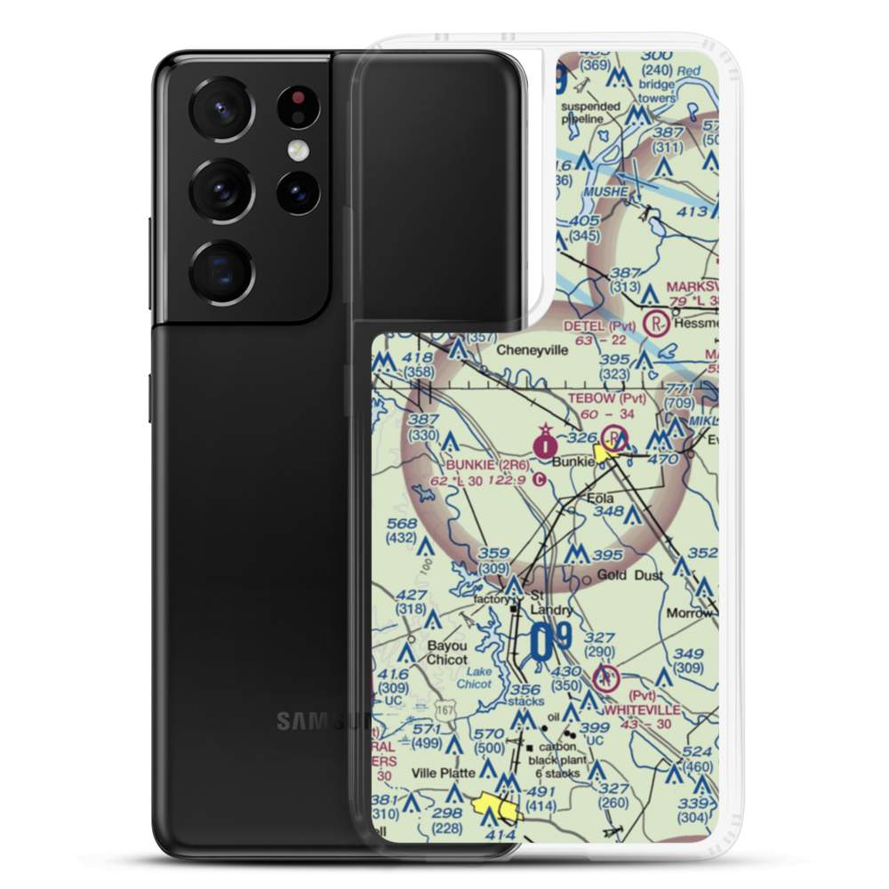 Bunkie Municipal Airport (2R6) VFR Sectional Samsung Case Samsung Galaxy S21 Ultra model shown