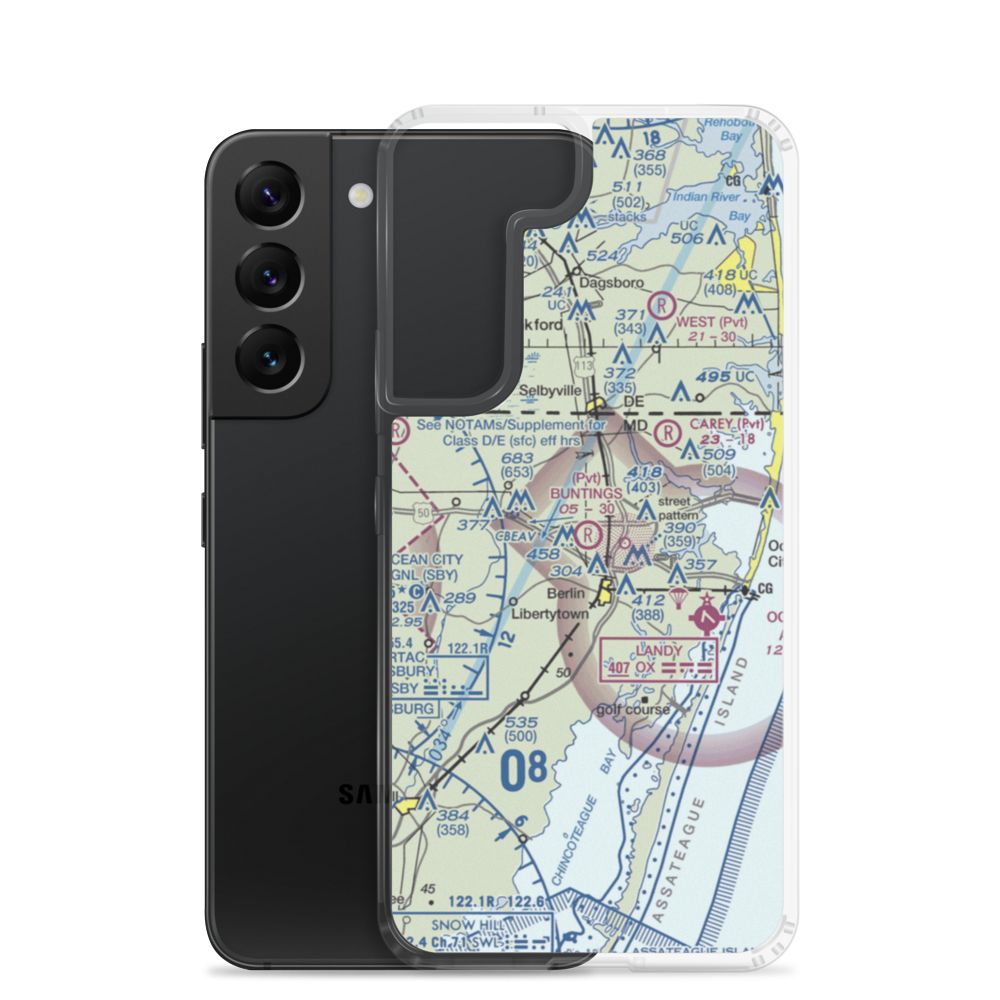 Bunting's Field (4MD1) VFR Sectional Samsung Case Samsung Galaxy S22 model shown