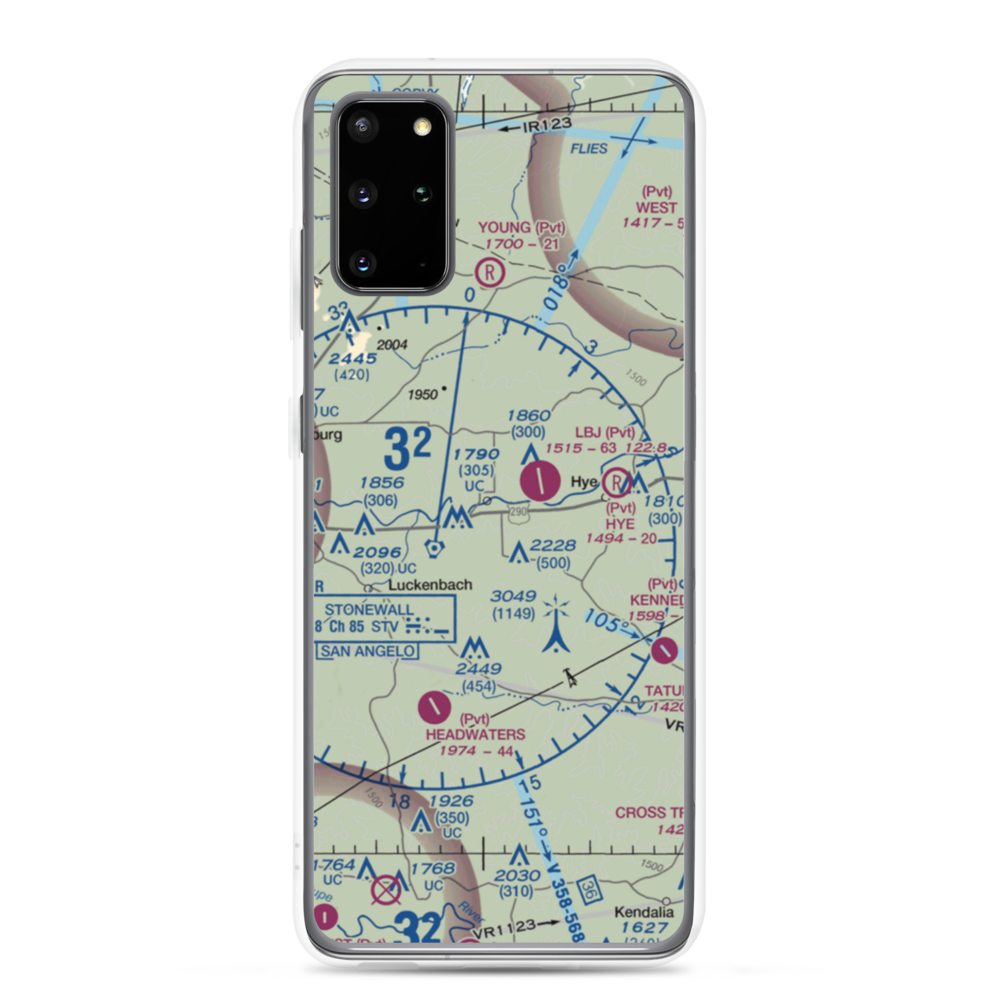 Burg Lake Aero Airport (30TX) VFR Sectional Samsung Case Samsung Galaxy S20 Plus model shown