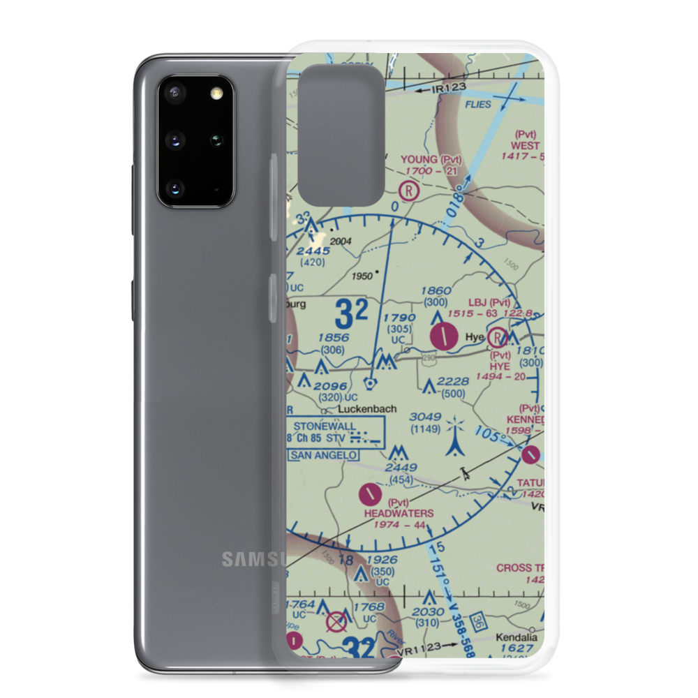 Burg Lake Aero Airport (30TX) VFR Sectional Samsung Case Samsung Galaxy S20 Plus model shown