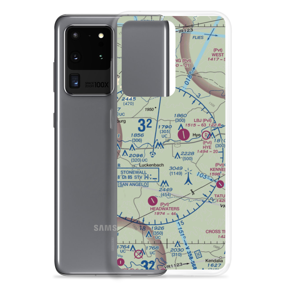 Burg Lake Aero Airport (30TX) VFR Sectional Samsung Case Samsung Galaxy S20 Ultra model shown