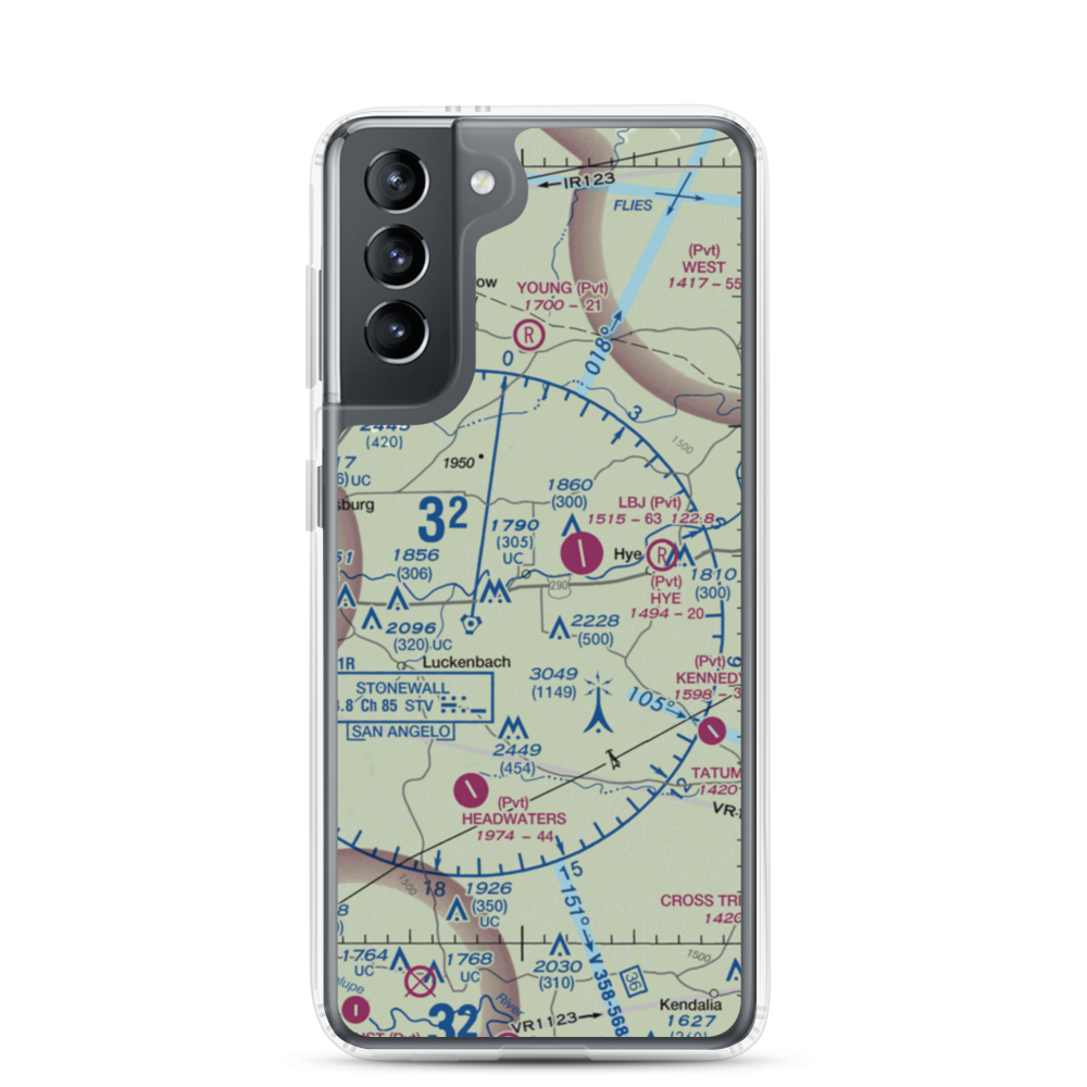 Burg Lake Aero Airport (30TX) VFR Sectional Samsung Case Samsung Galaxy S21 model shown