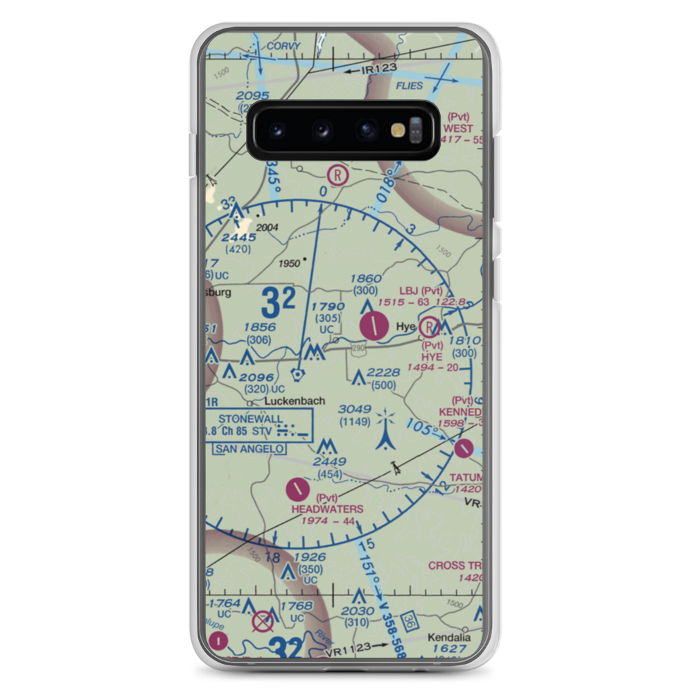 Burg Lake Aero Airport (30TX) VFR Sectional Samsung Case Samsung Galaxy S10+ model shown