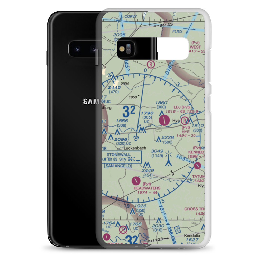 Burg Lake Aero Airport (30TX) VFR Sectional Samsung Case Samsung Galaxy S10+ model shown