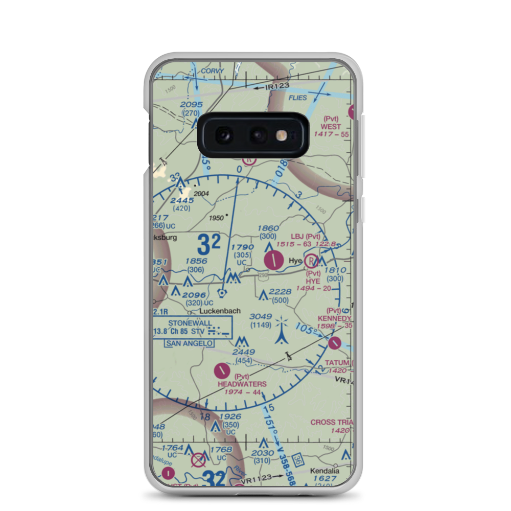 Burg Lake Aero Airport (30TX) VFR Sectional Samsung Case Samsung Galaxy S10e model shown