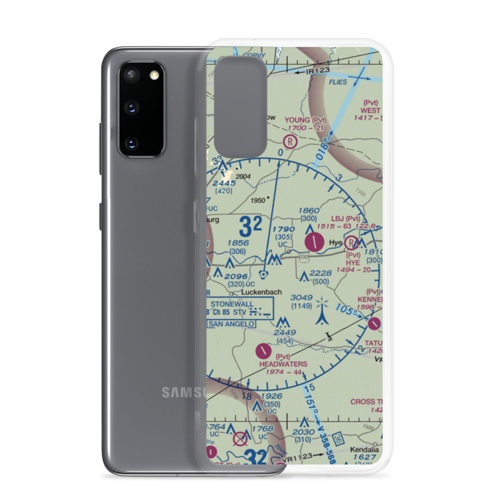 Burg Lake Aero Airport (30TX) VFR Sectional Samsung Case Samsung Galaxy S20 model shown