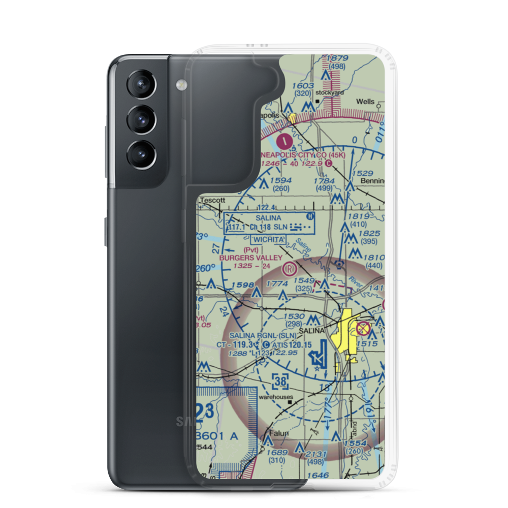 Burger's Valley Airport (58KS) VFR Sectional Samsung Case Samsung Galaxy S21 model shown