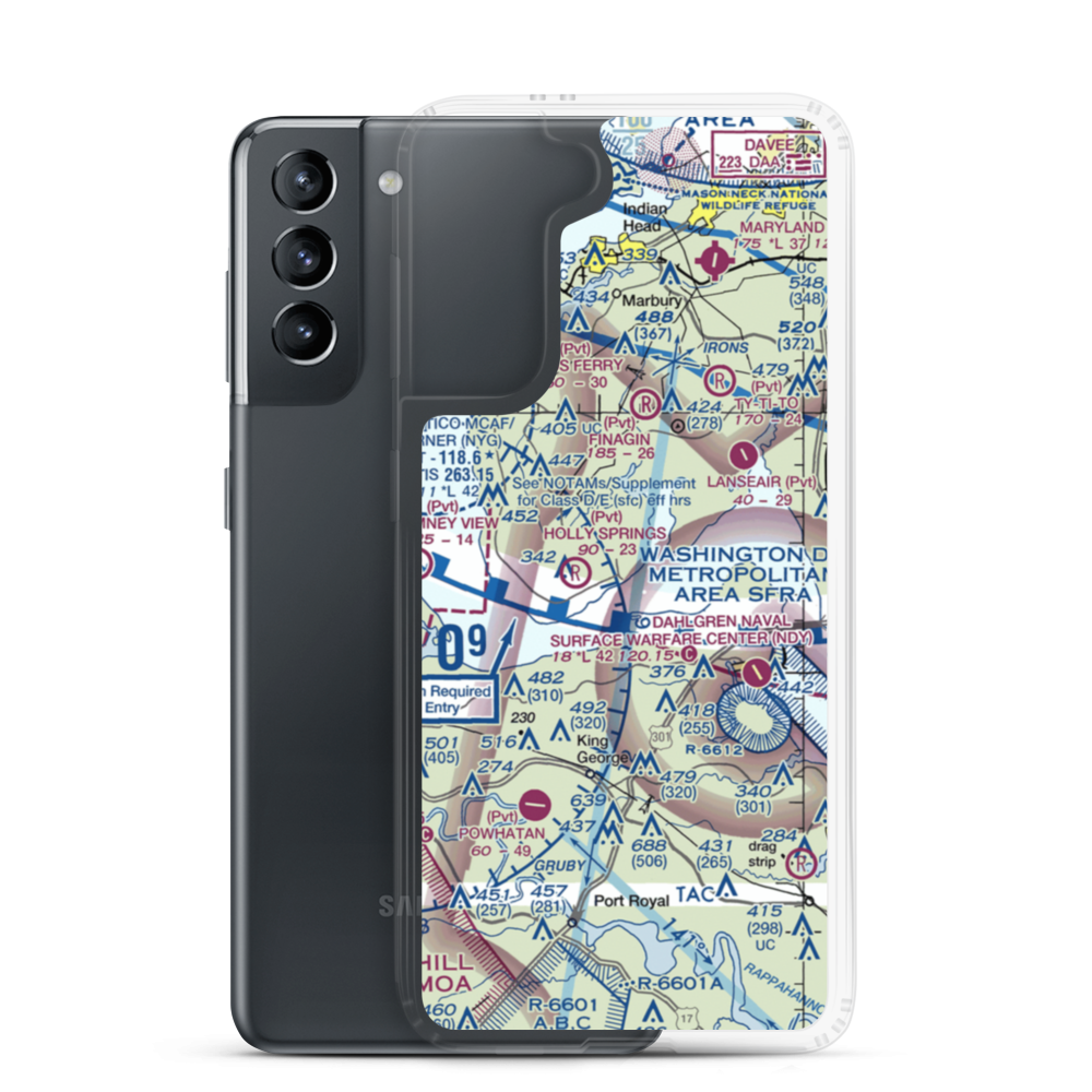 Burgess Field (8MD6) VFR Sectional Samsung Case Samsung Galaxy S21 model shown