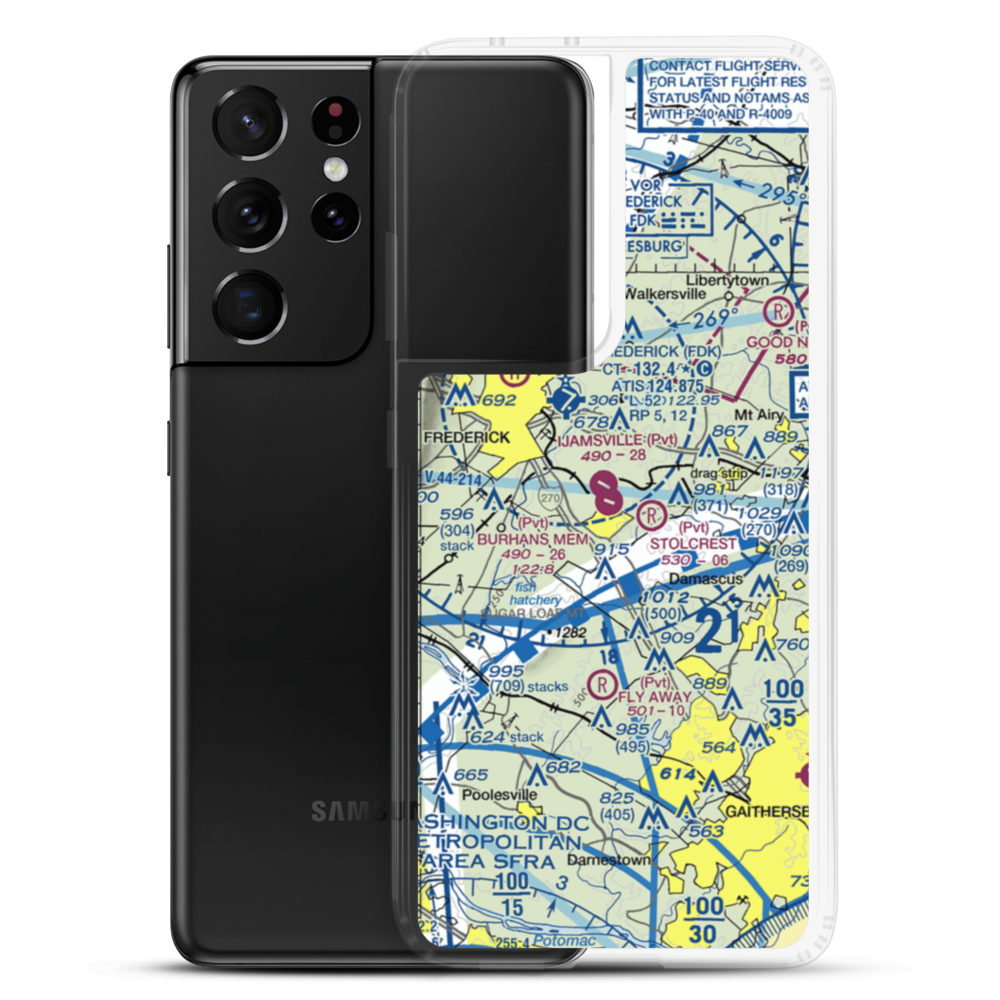 Burhans Memorial Airport (3MD0) VFR Sectional Samsung Case Samsung Galaxy S21 Ultra model shown