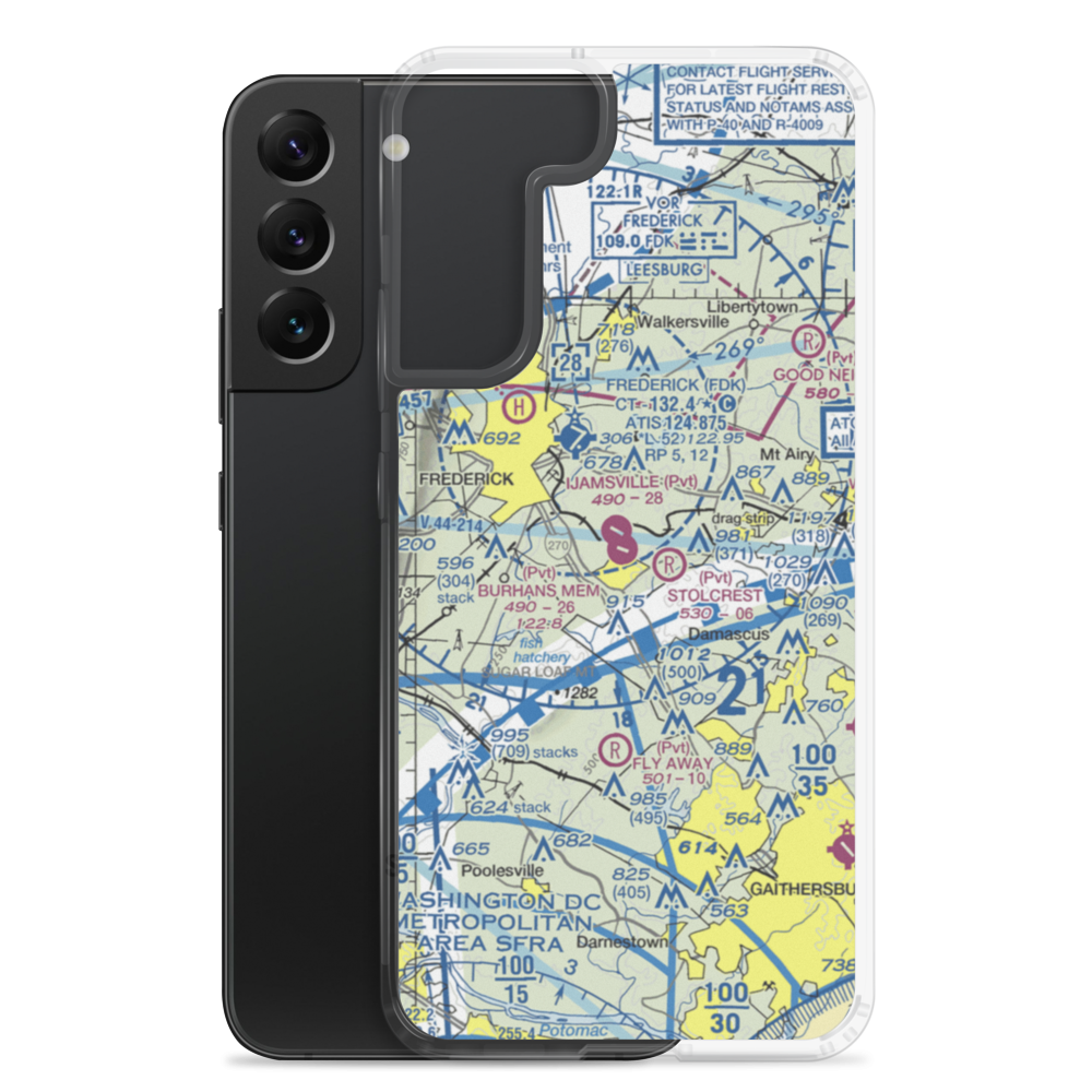 Burhans Memorial Airport (3MD0) VFR Sectional Samsung Case Samsung Galaxy S22 Plus model shown