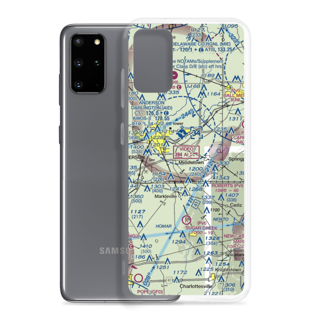Burk Personal Use Airport (34II) VFR Sectional Samsung Case Samsung Galaxy S20 Plus model shown