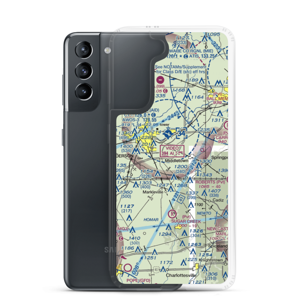 Burk Personal Use Airport (34II) VFR Sectional Samsung Case Samsung Galaxy S21 model shown