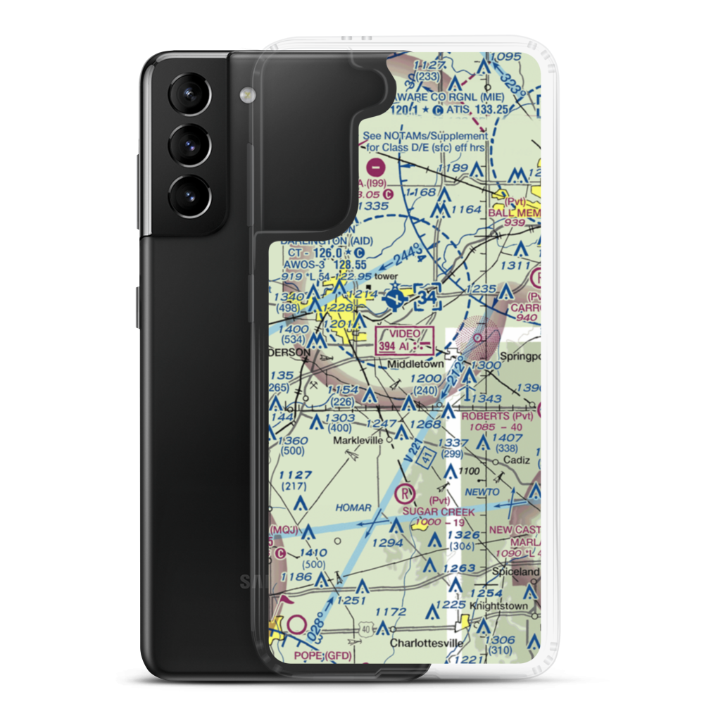 Burk Personal Use Airport (34II) VFR Sectional Samsung Case Samsung Galaxy S21 Plus model shown