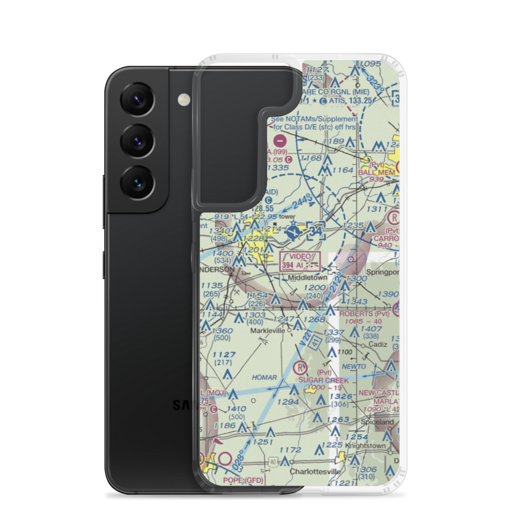 Burk Personal Use Airport (34II) VFR Sectional Samsung Case Samsung Galaxy S22 model shown