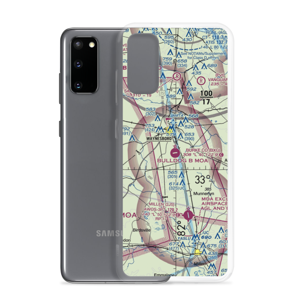 Burke County Airport (BXG) VFR Sectional Samsung Case Samsung Galaxy S20 model shown