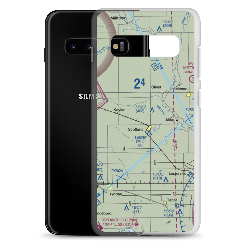 Burke Field (1SD1) VFR Sectional Samsung Case Samsung Galaxy S10+ model shown