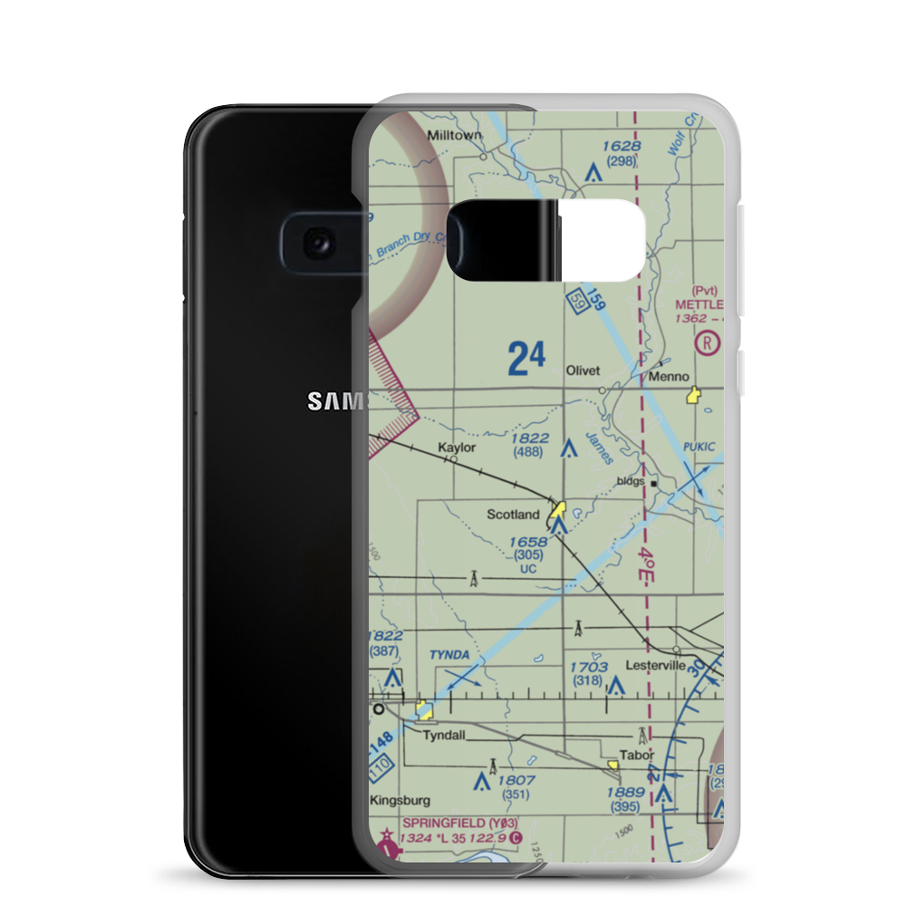 Burke Field (1SD1) VFR Sectional Samsung Case Samsung Galaxy S10e model shown