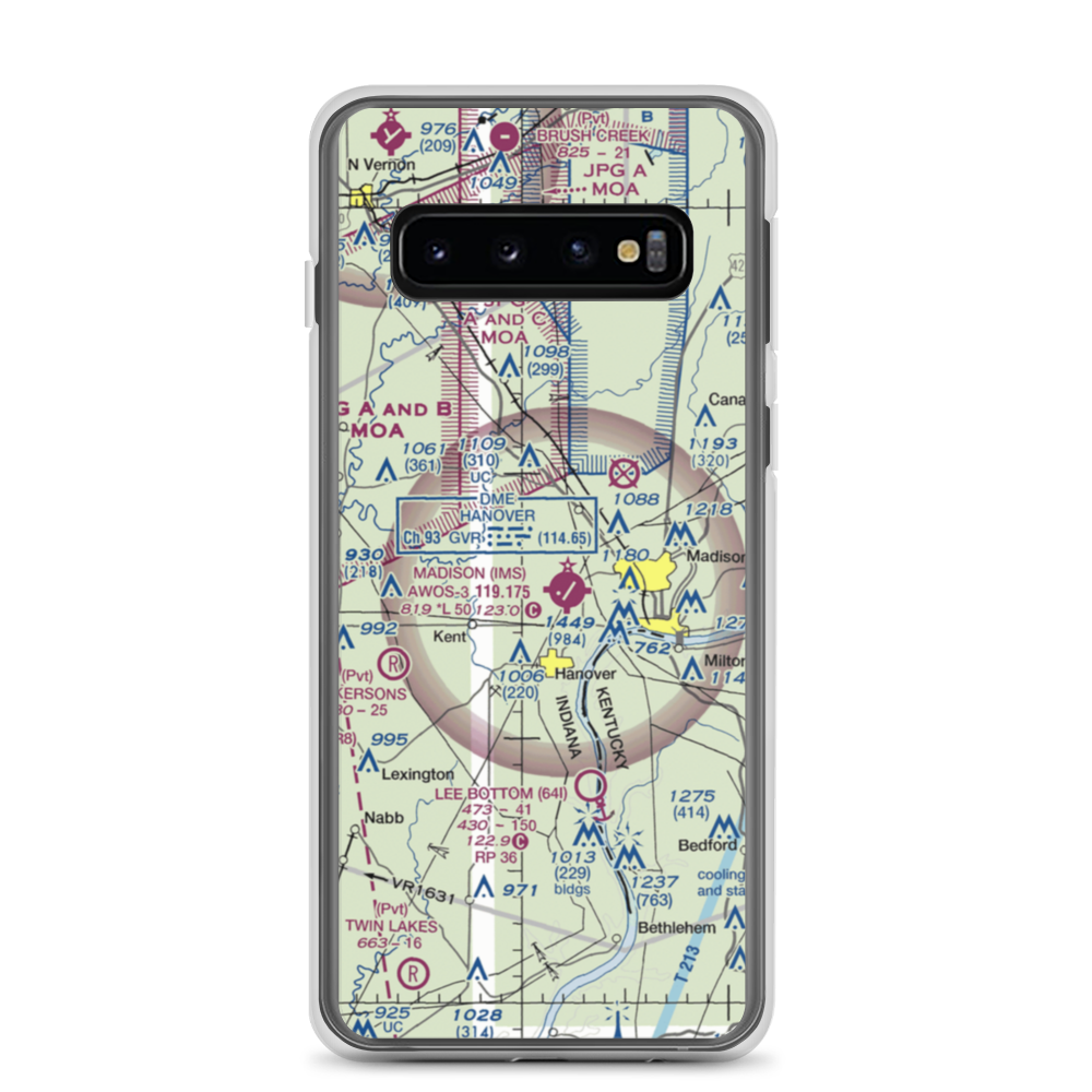 Burke's Airport (II53) VFR Sectional Samsung Case Samsung Galaxy S10 model shown