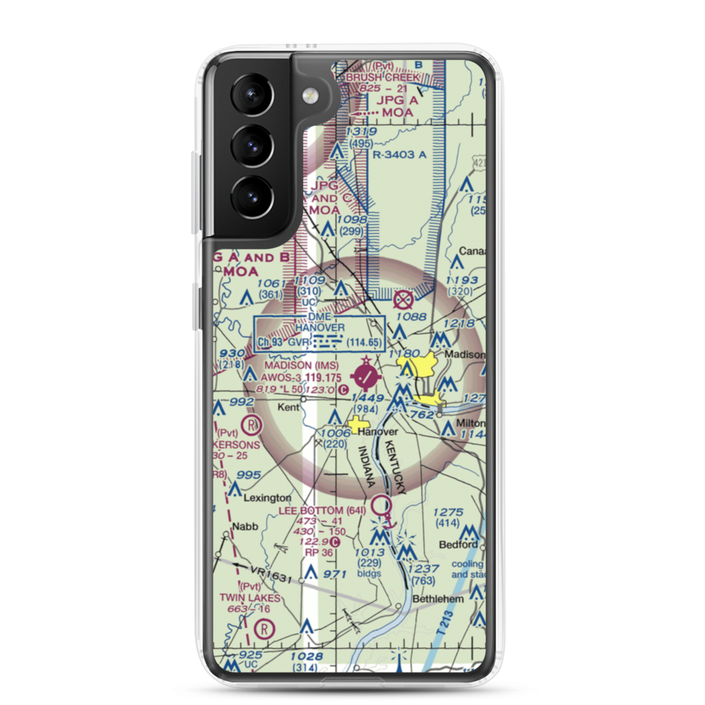 Burke's Airport (II53) VFR Sectional Samsung Case Samsung Galaxy S21 Plus model shown