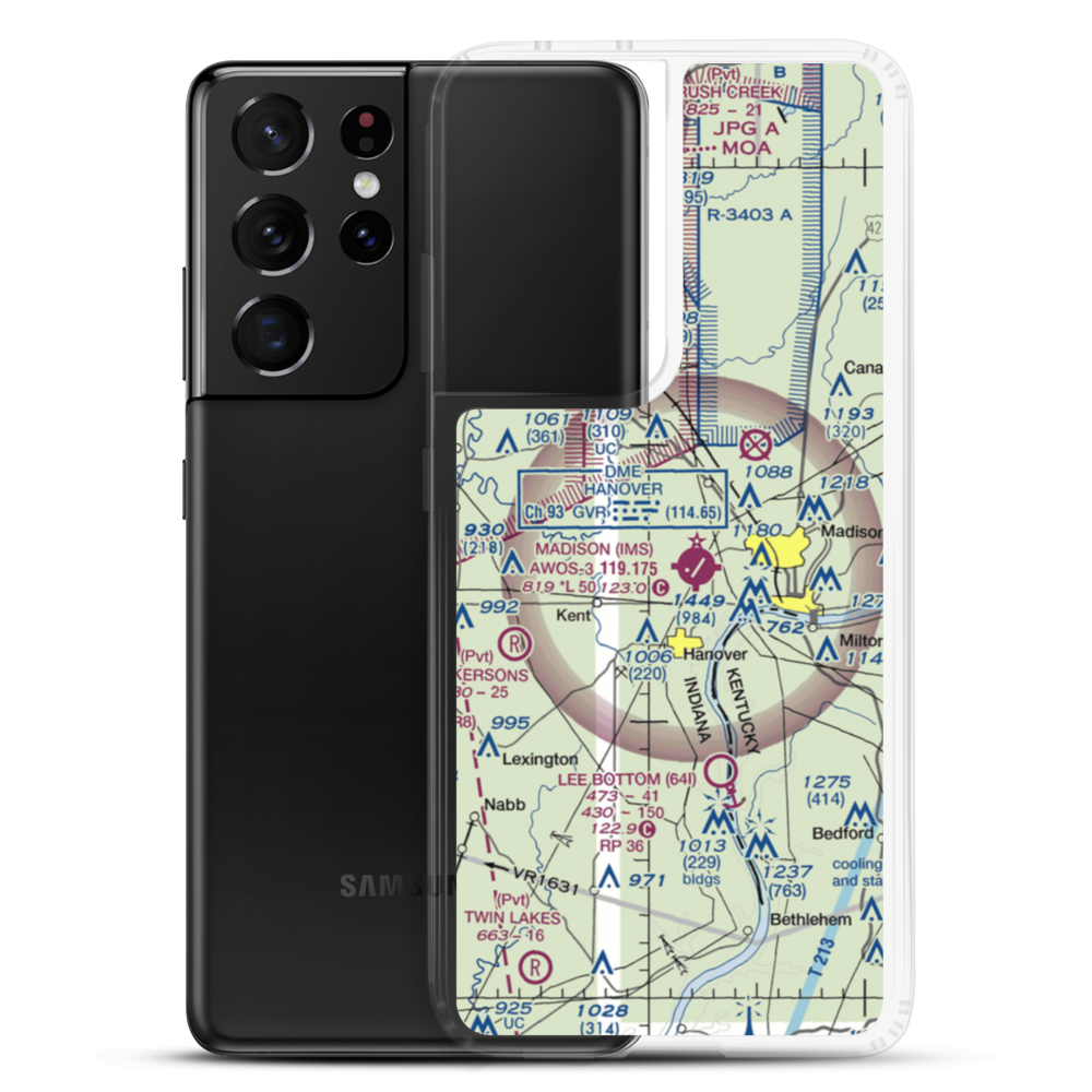 Burke's Airport (II53) VFR Sectional Samsung Case Samsung Galaxy S21 Ultra model shown