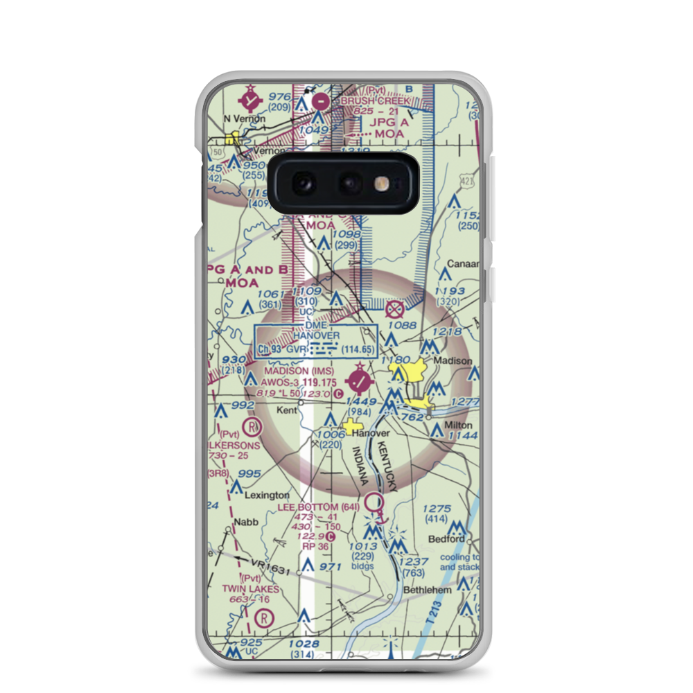 Burke's Airport (II53) VFR Sectional Samsung Case Samsung Galaxy S10e model shown